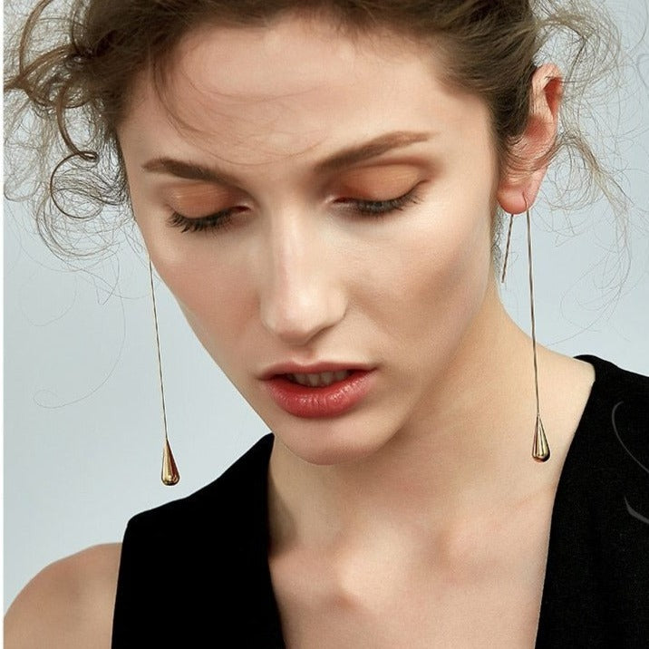 Long Teardrop Dangle Earrings