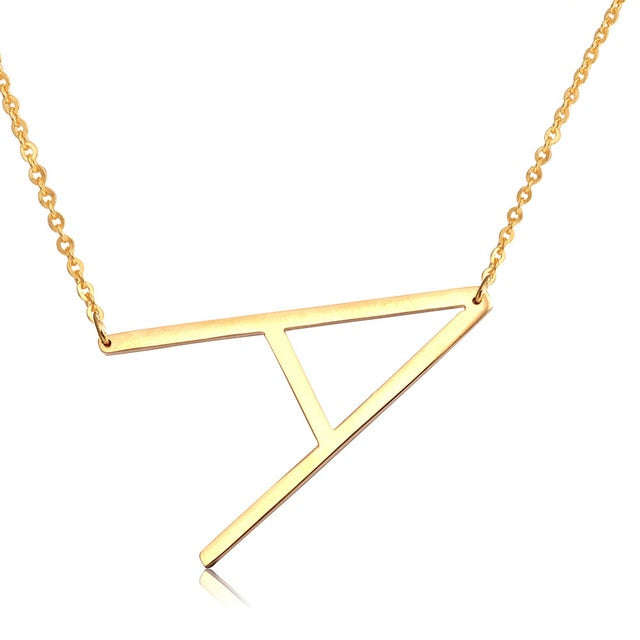 18ct Gold Plated Initial Letter Alphabet Pendant Choker Necklace 