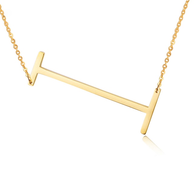 18ct Gold Plated Initial Letter Alphabet Pendant Choker Necklace 