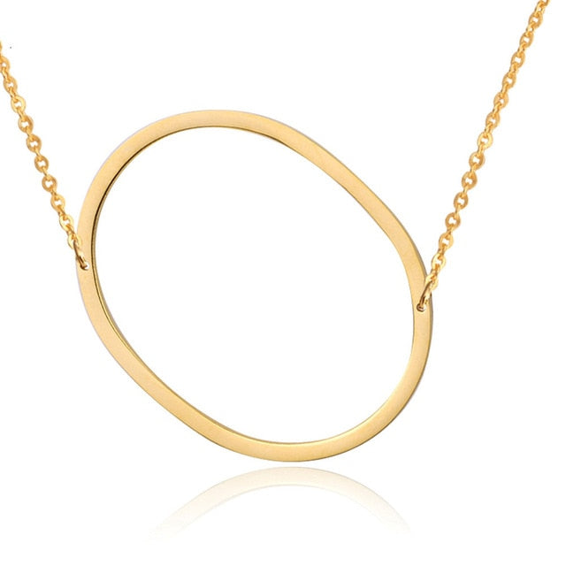 18ct Gold Plated Initial Letter Alphabet Pendant Choker Necklace