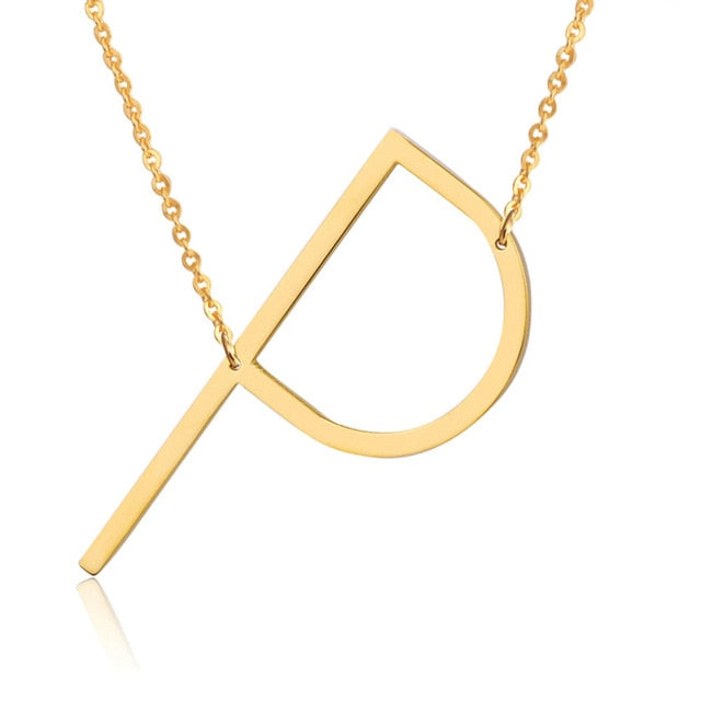 18ct Gold Plated Initial Letter Alphabet Pendant Choker Necklace