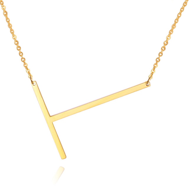 18ct Gold Plated Initial Letter Alphabet Pendant Choker Necklace
