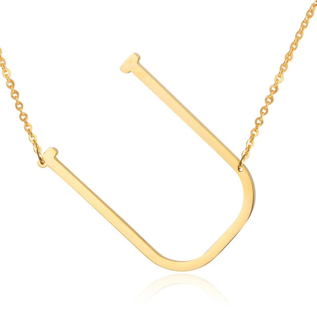 18ct Gold Plated Initial Letter Alphabet Pendant Choker Necklace