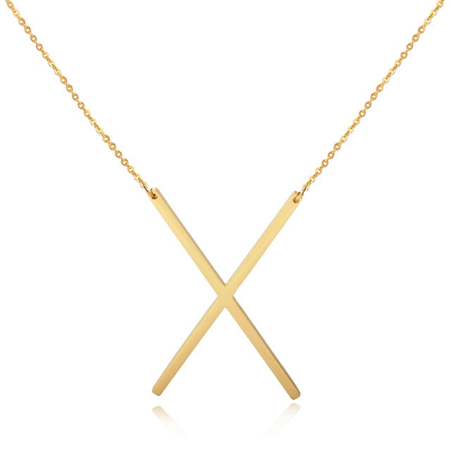 18ct Gold Plated Initial Letter Alphabet Pendant Choker Necklace