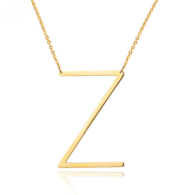 18ct Gold Plated Initial Letter Alphabet Pendant Choker Necklace