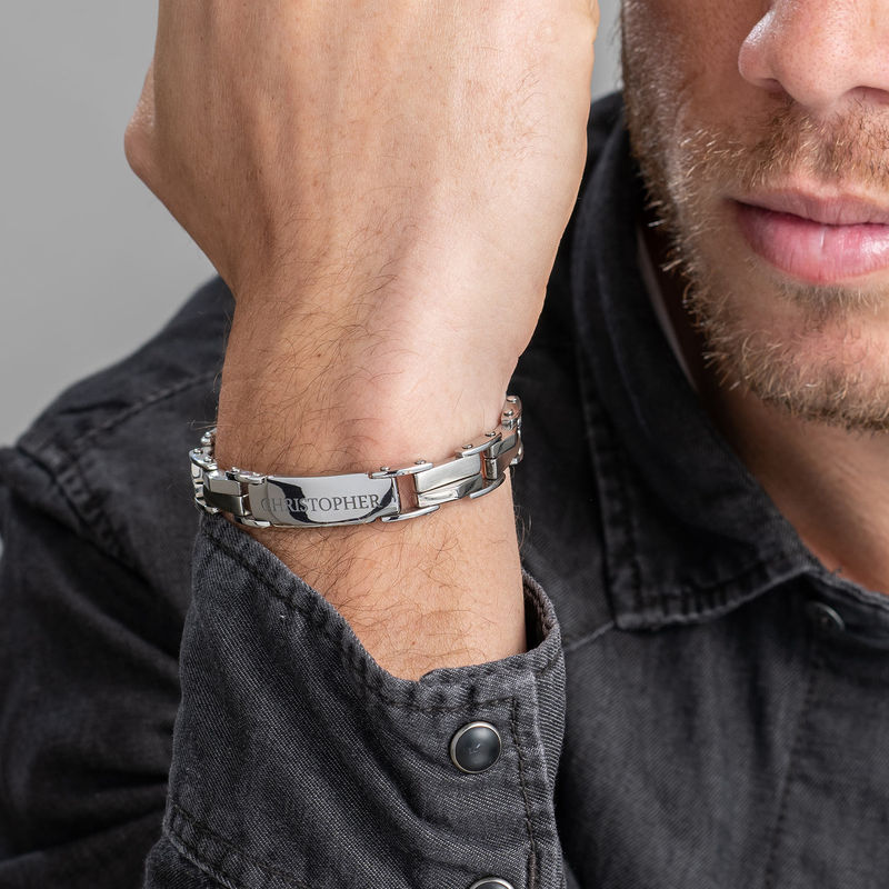 Personalised Silver Bracelet For Men