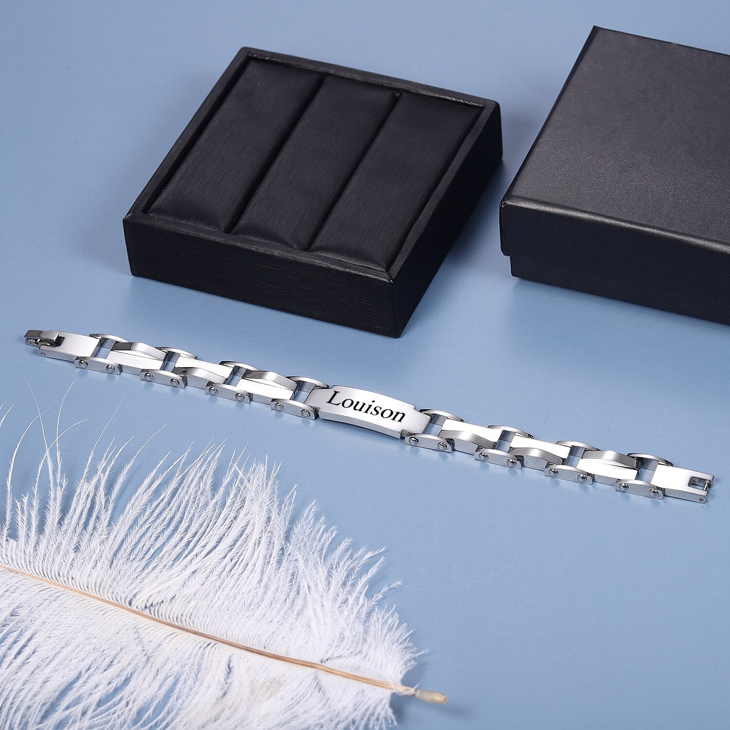 Personalised Silver Bracelet For Men