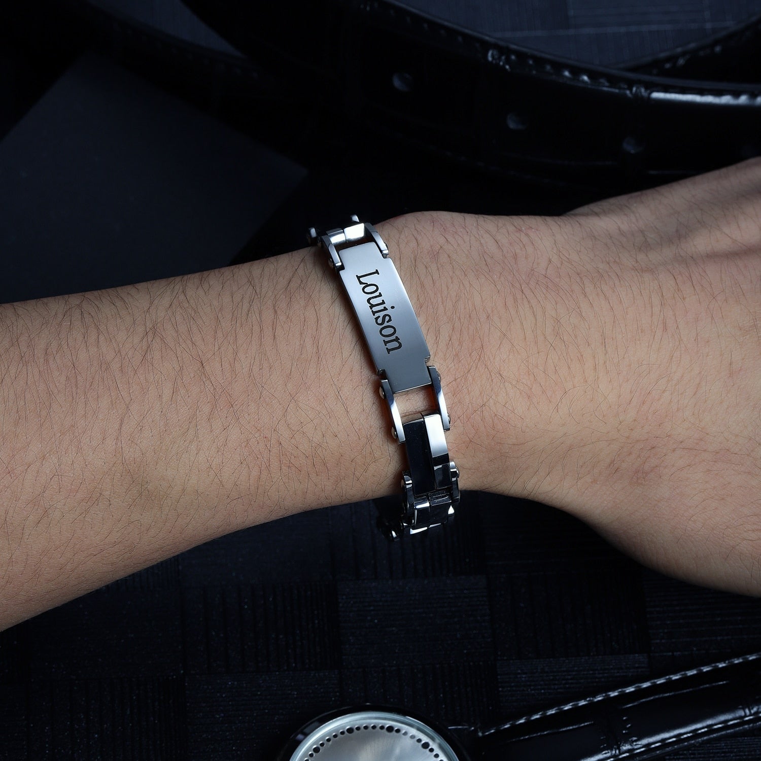 Personalised Silver Bracelet For Men