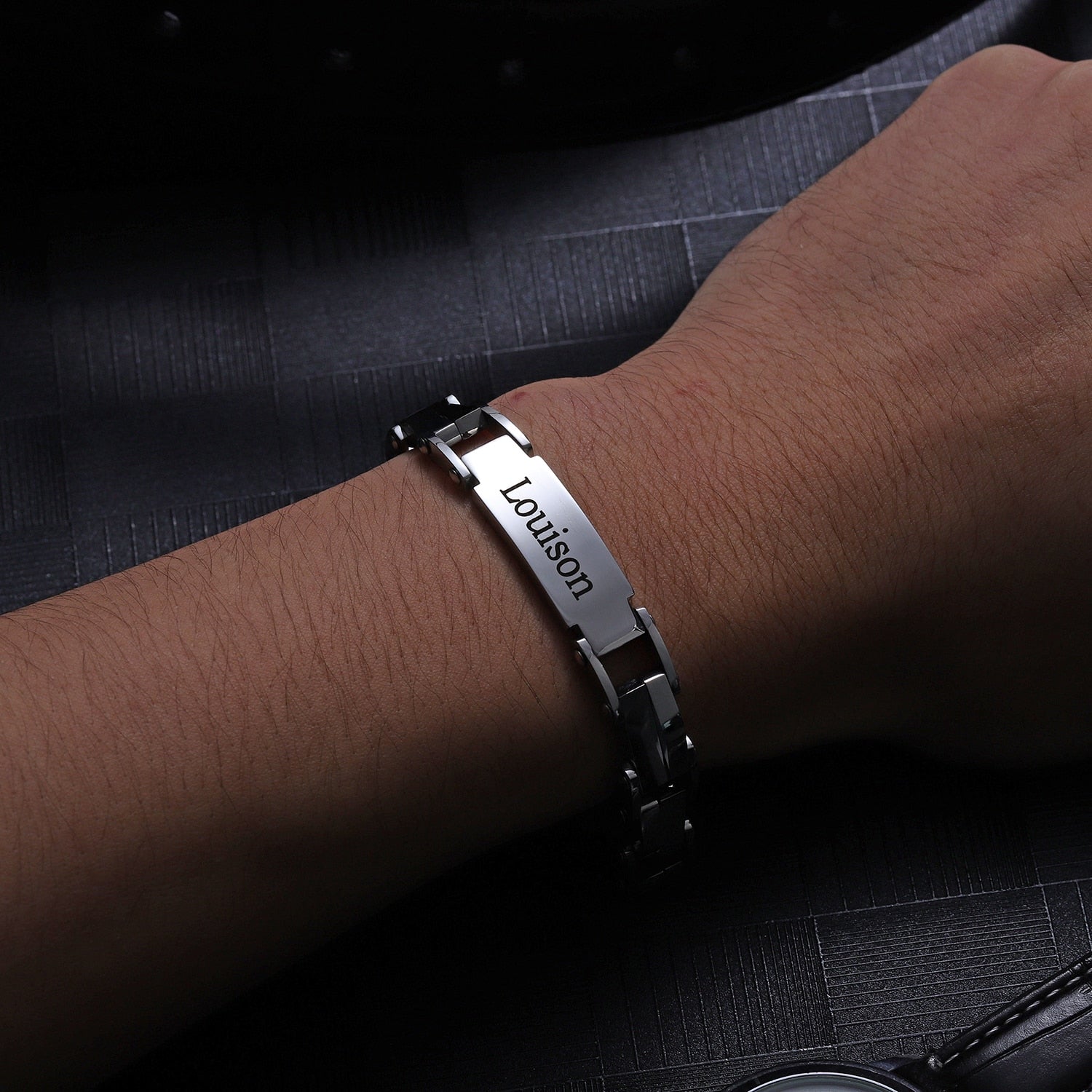 Personalised Silver Bracelet For Men