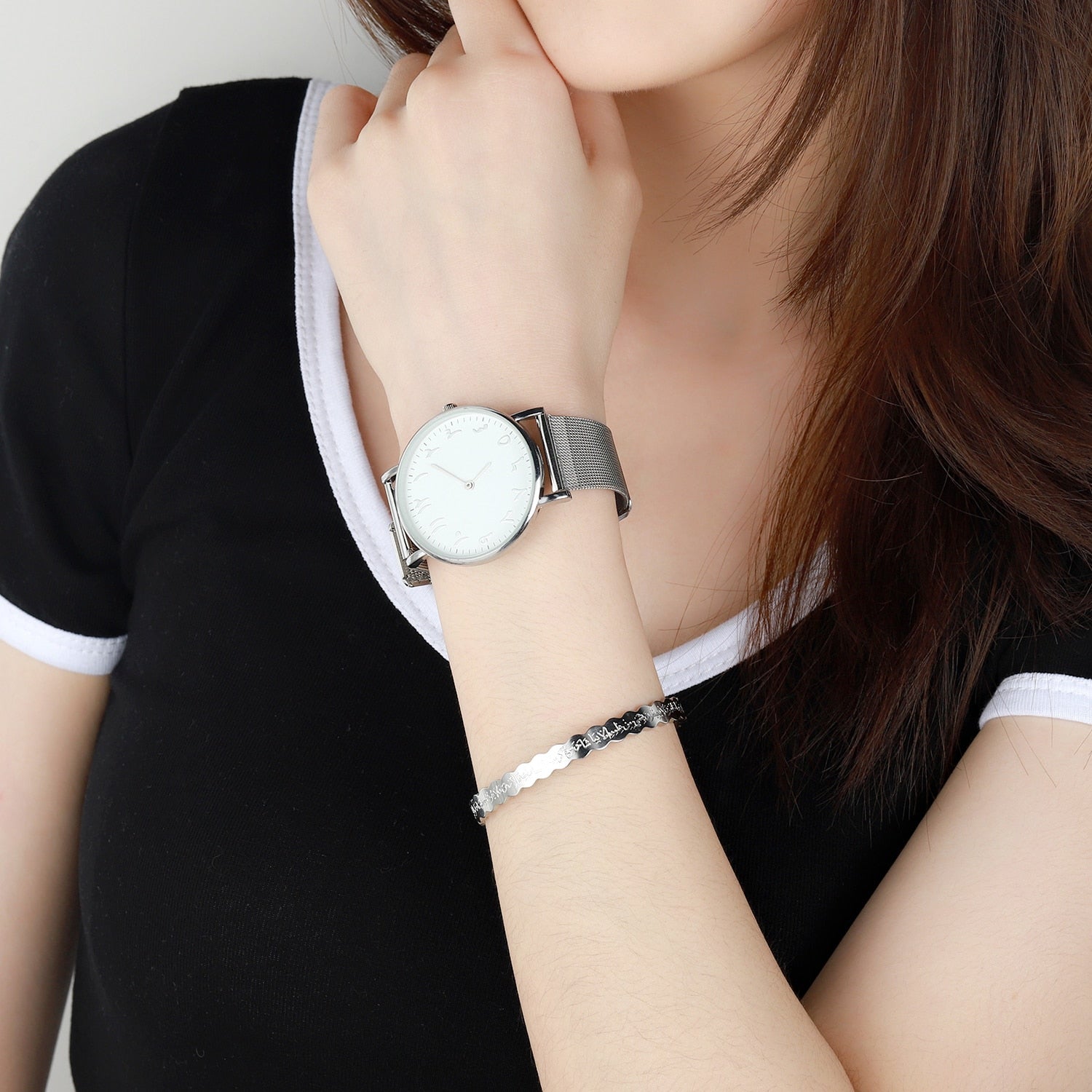 AYATUL KURSI Thin Cuff Bangle - 18ct Gold Plated