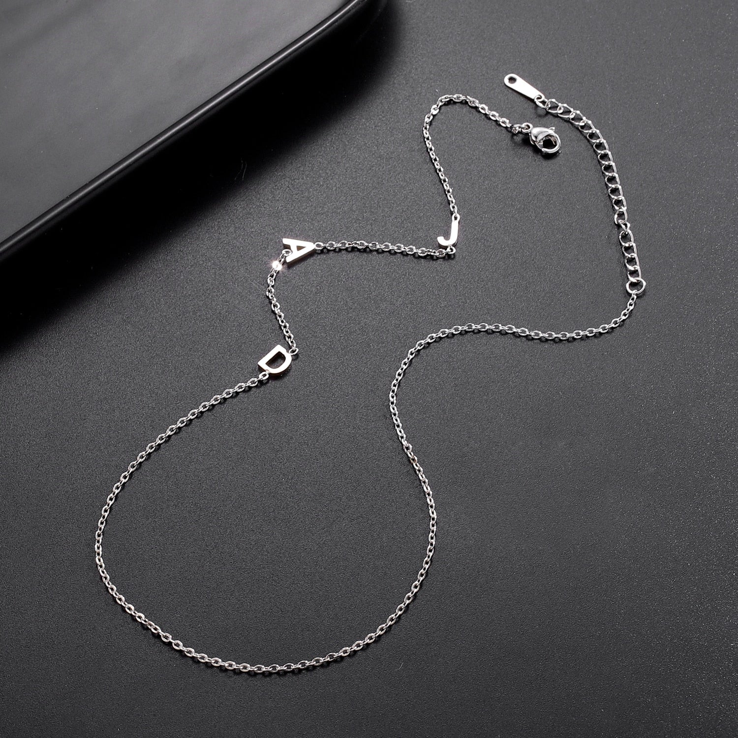 Personalised Sideways Initials Necklace Inspired by Meghan Markle