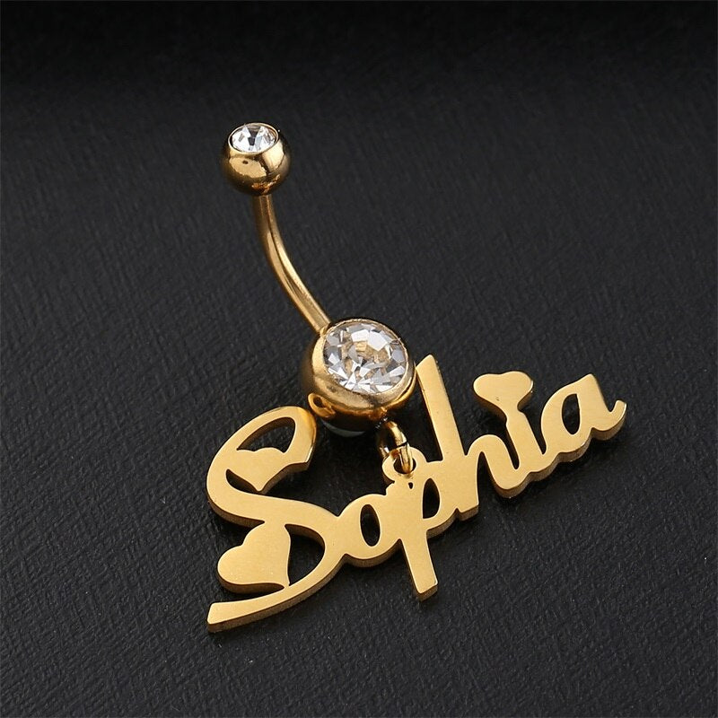 Personalised Belly Button Bar Piercing Custom Rings UK