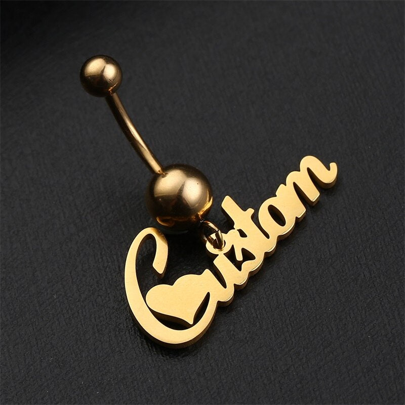 Personalised Belly Button Bar Piercing Custom Rings UK