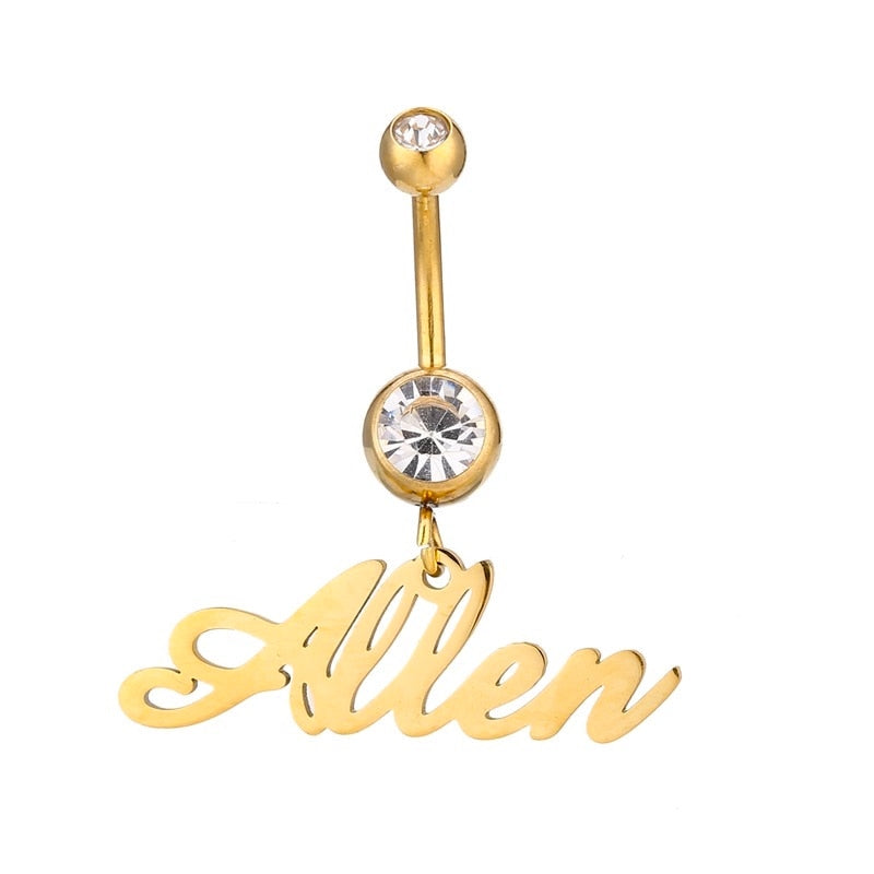 Personalised Belly Button Bar Piercing Custom Rings UK