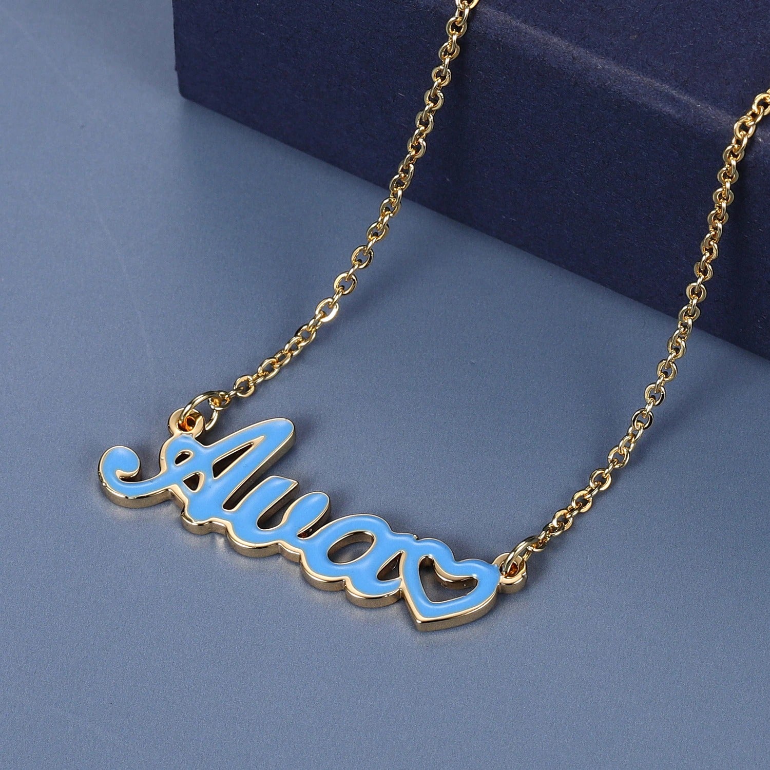 Personalised Colourful Enamel Name Necklace
