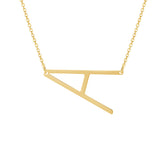 Large Initial Gold Necklace