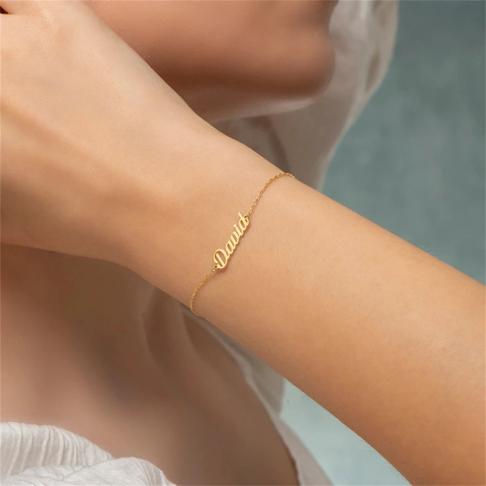 customised name bracelet gold uk