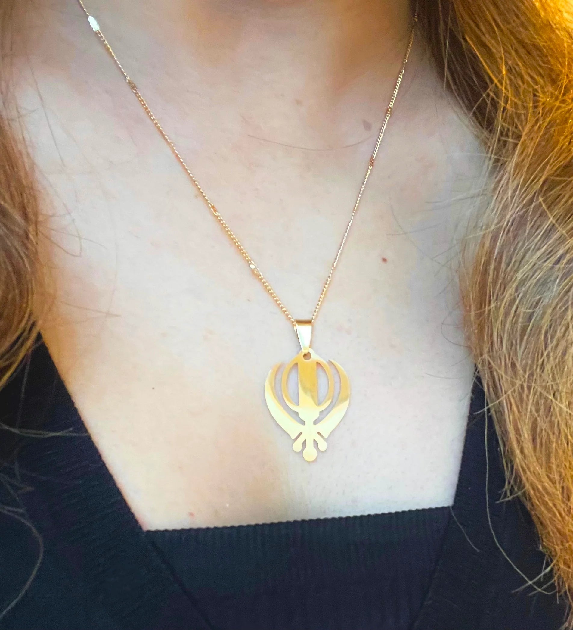 Sikh Khanda Pendant Necklace