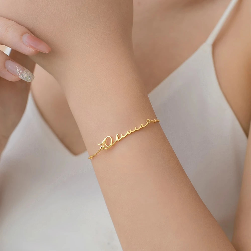 Letter Charms Personalized Bracelet - Gold Electroplated