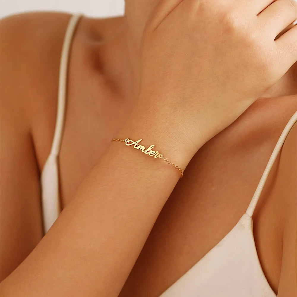 custom name bracelet gold uk