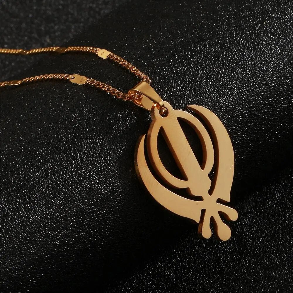 Sikh Khanda Pendant Necklace