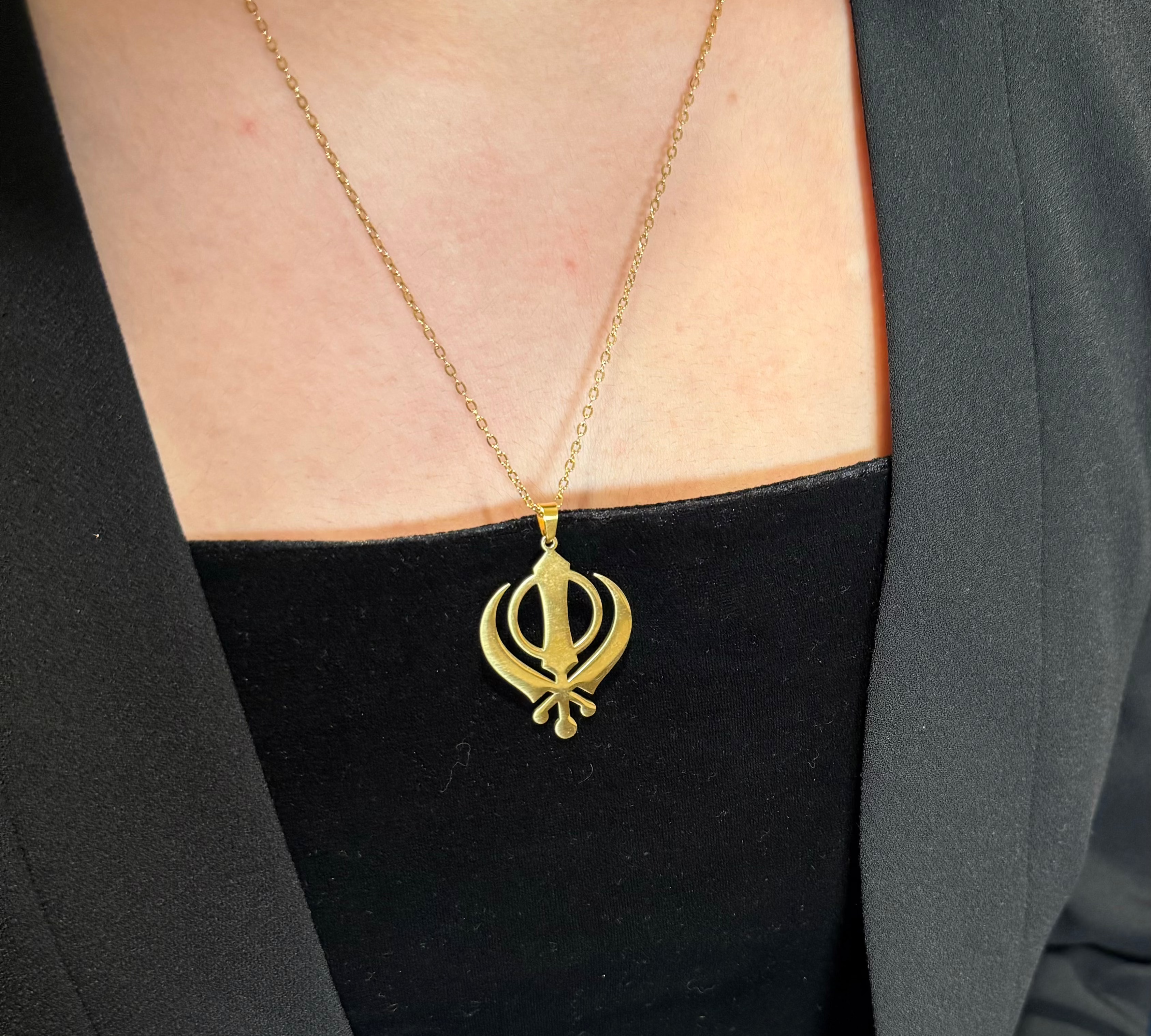 Sikh Khanda Pendant Necklace