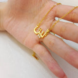 Personalised Arabic Name Necklace with Diamond Dots
