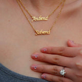 custom double two names necklace