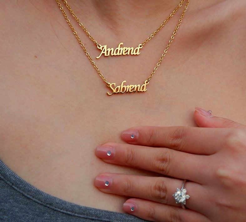custom double two names necklace