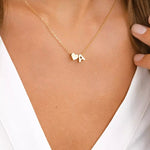 heart initial necklace gold 
