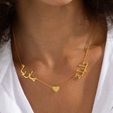 Personalised Arabic Two Names with Heart Necklace