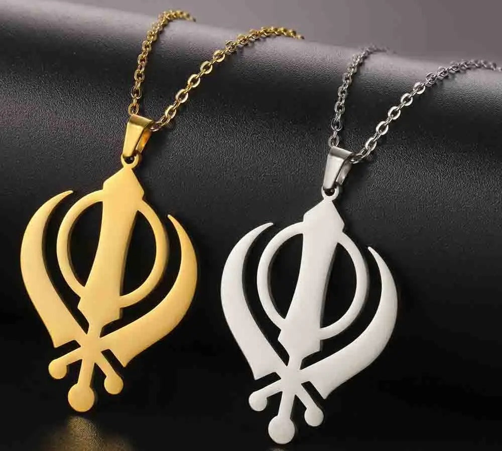 Sikh Khanda Pendant Necklace