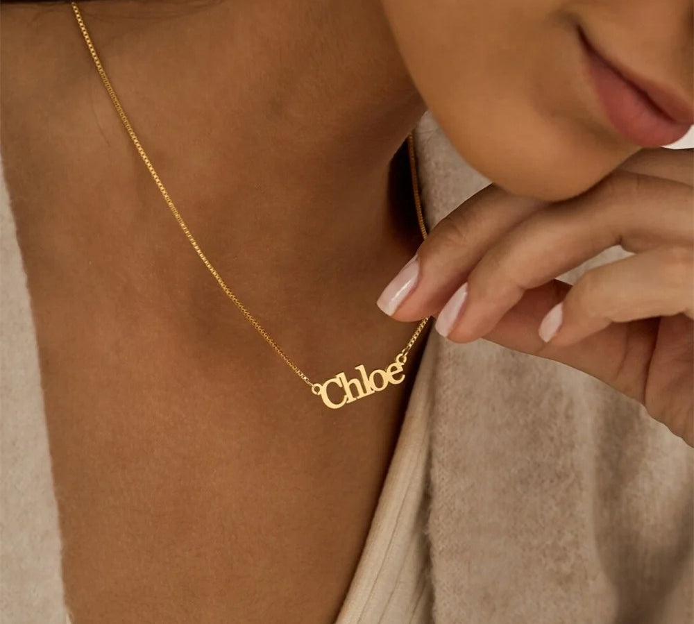 Personalised custom Name Necklace with Box Chain