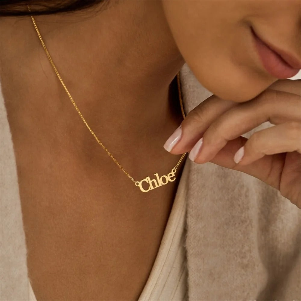 Personalised custom Name Necklace with Box Chain