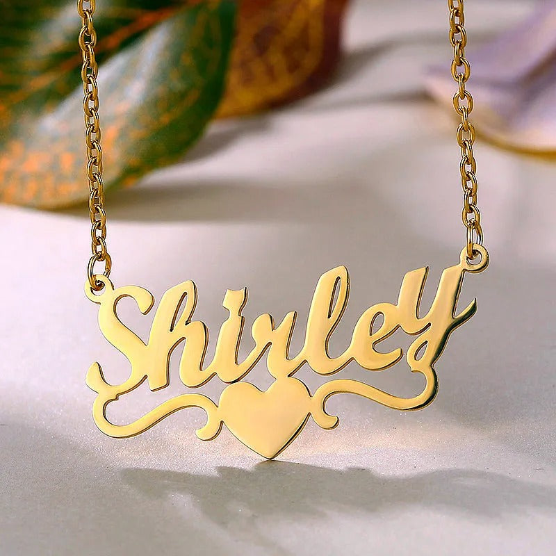 Personalised Name Necklace with Heart Design