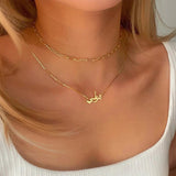 Arabic Name Necklace with Box Chain