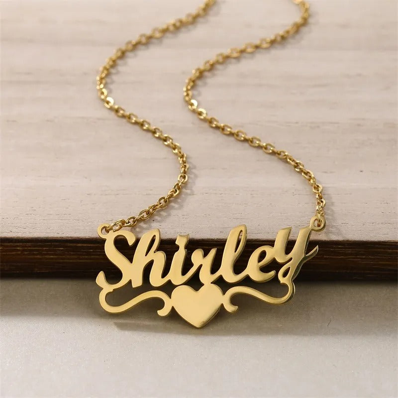 Personalised Name Necklace with Heart Design