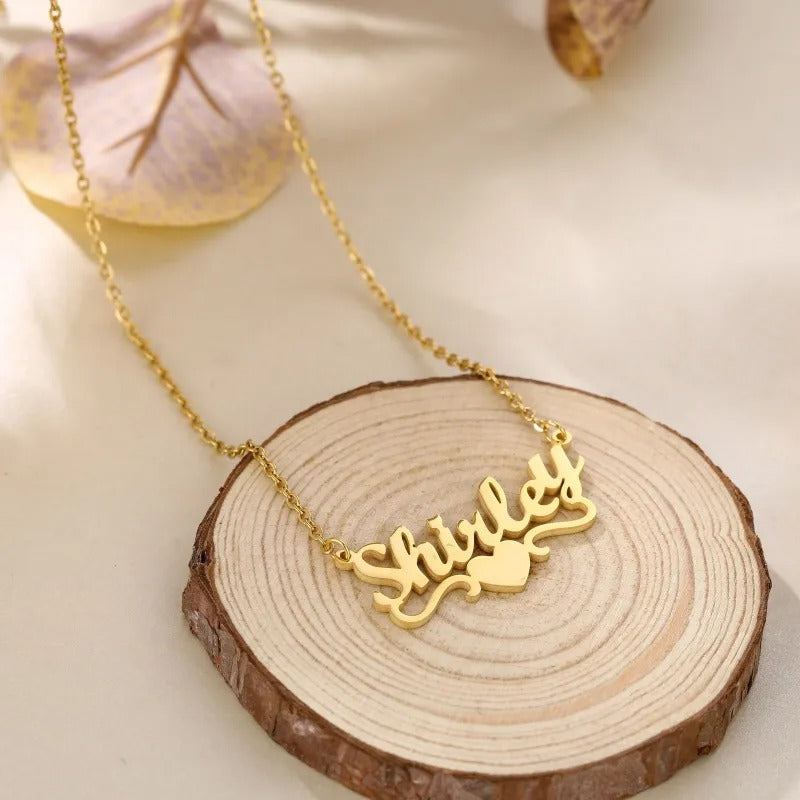 Personalised Name Necklace with Heart Design
