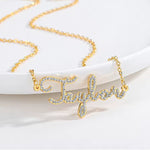 Personalised Punjabi Name Necklace with Crystals