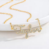 Personalised Punjabi Name Necklace with Crystals
