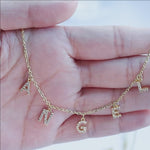 Personalised Crystal Initials Letters Necklace