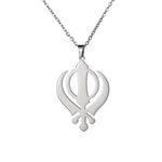 Sikh Khanda Pendant Necklace silver