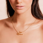 personalised custom arabic two name necklace