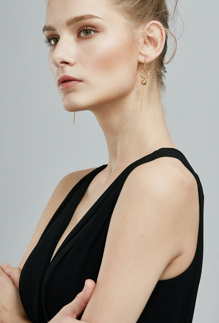 18K Gold Plated Geometric Long drop Earrings 