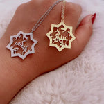 Arabic Name Necklace Personalised Kufi Calligraphy 