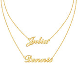 Personalised Two Names Layered Necklace