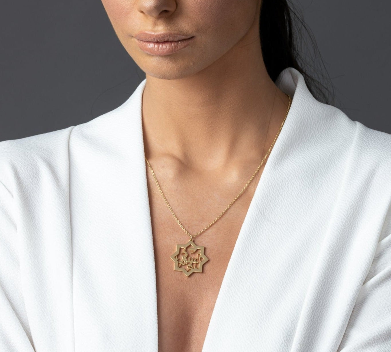 personalised custom arabic name necklace gold
