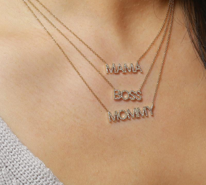 Personalised Capital Letters Crystals Name Necklace 