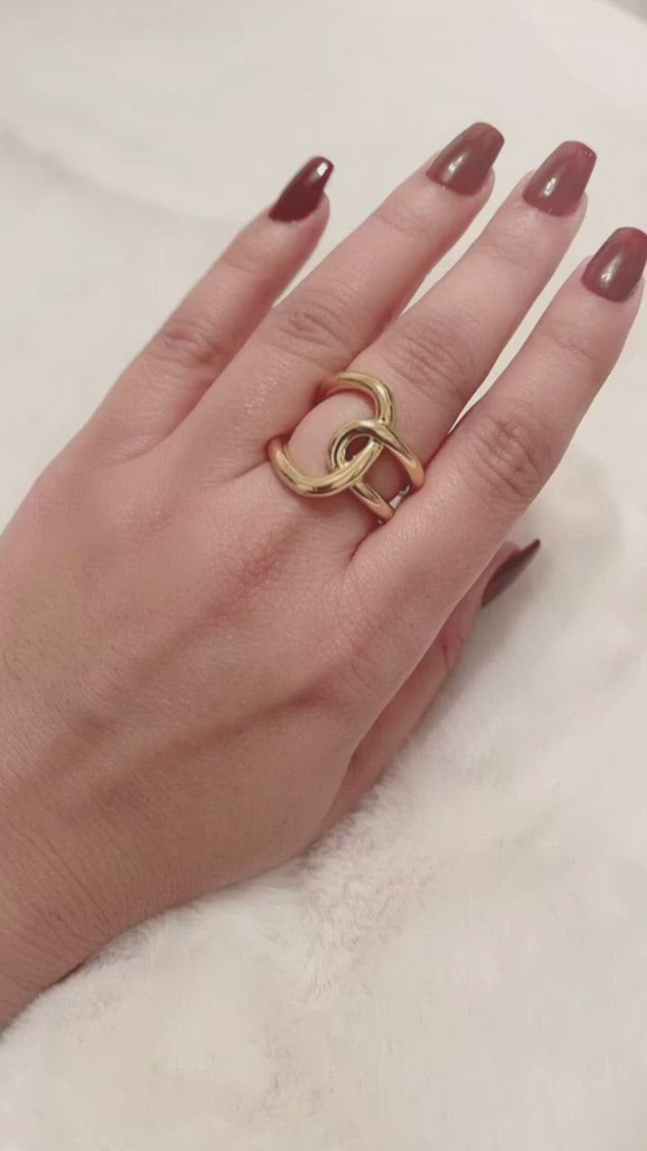Cocktail Statement Ring Gold Infinity