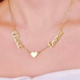 Personalised Two Names with Heart Necklace
